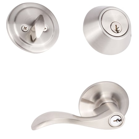Sure-Loc Hardware Sure-Loc Hardware Snowbird Entry Lever with KA Deadbolt, Satin Nickel SB107/DB201 15